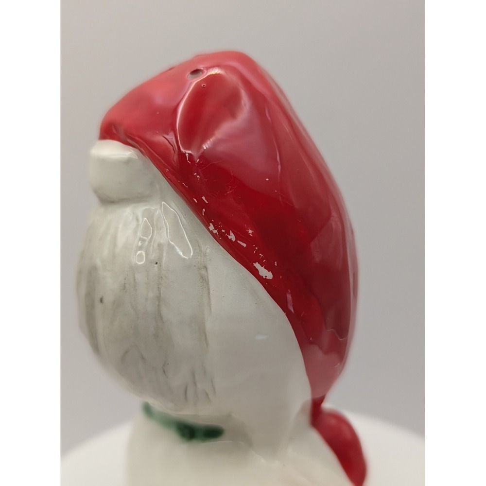Vintage Christmas White Dogs Salt And Pepper Shakers X-488 Santa Hat. Japan - Picture 13 of 16
